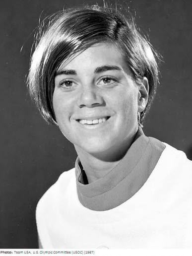 Black-and-white studio portrait of Lillian “Pokey” Watson in 1967, smiling, with short hair and a white top